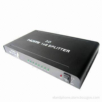 1 x 8 Splitter, Supports 3-D, Distributes 1 HDMI Source to 8 HDMI Displays